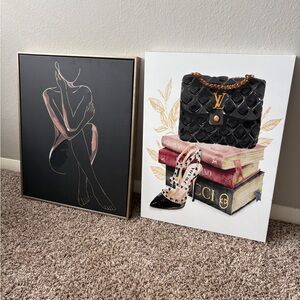 Chic Art Canvas with Black and Gold Accents